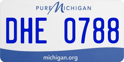 MI license plate DHE0788