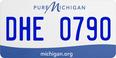 MI license plate DHE0790