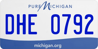 MI license plate DHE0792