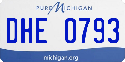 MI license plate DHE0793