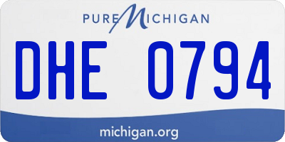 MI license plate DHE0794