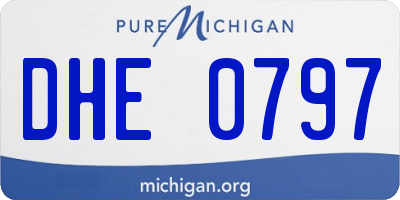 MI license plate DHE0797