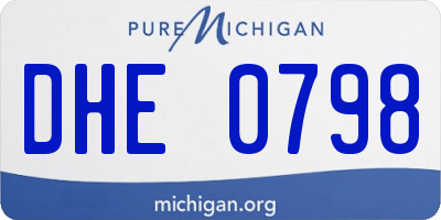 MI license plate DHE0798