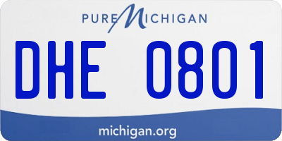 MI license plate DHE0801