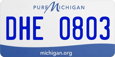MI license plate DHE0803