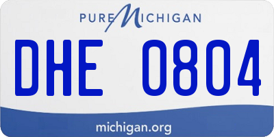 MI license plate DHE0804