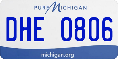 MI license plate DHE0806