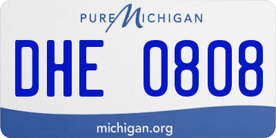 MI license plate DHE0808