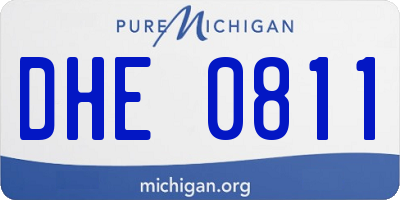 MI license plate DHE0811