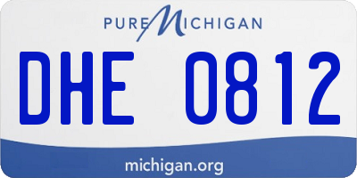 MI license plate DHE0812