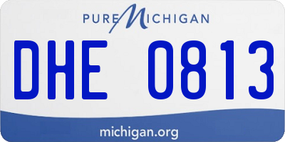 MI license plate DHE0813