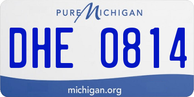 MI license plate DHE0814