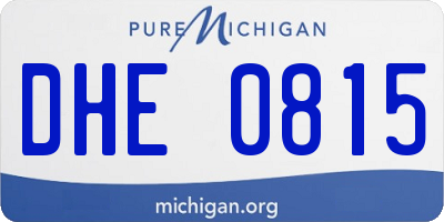 MI license plate DHE0815