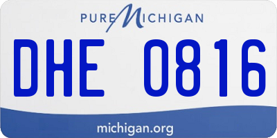 MI license plate DHE0816