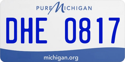 MI license plate DHE0817
