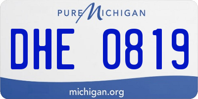 MI license plate DHE0819