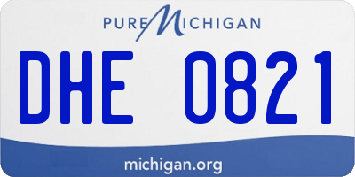 MI license plate DHE0821
