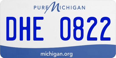 MI license plate DHE0822