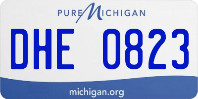 MI license plate DHE0823