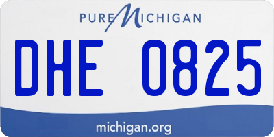 MI license plate DHE0825