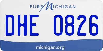 MI license plate DHE0826