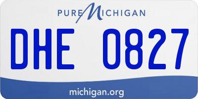 MI license plate DHE0827