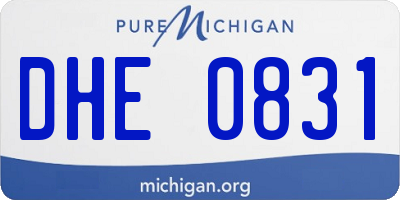 MI license plate DHE0831