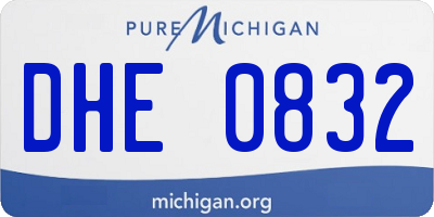 MI license plate DHE0832