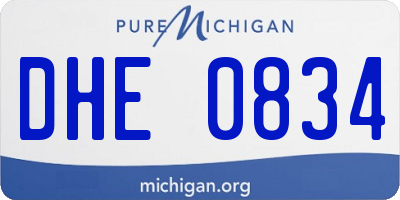 MI license plate DHE0834
