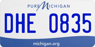 MI license plate DHE0835