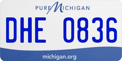 MI license plate DHE0836