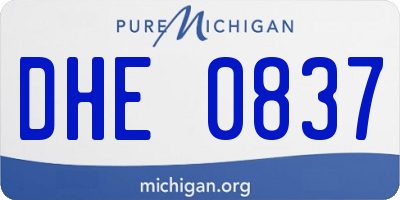 MI license plate DHE0837