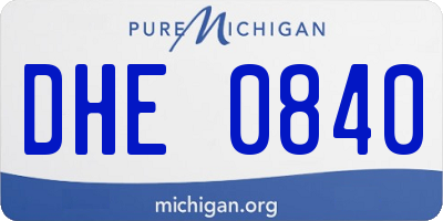 MI license plate DHE0840