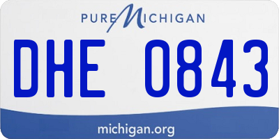 MI license plate DHE0843