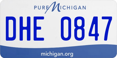 MI license plate DHE0847