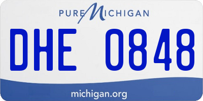 MI license plate DHE0848