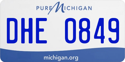 MI license plate DHE0849