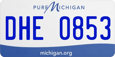 MI license plate DHE0853