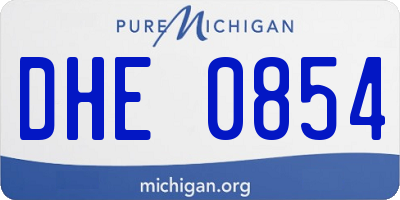 MI license plate DHE0854