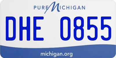 MI license plate DHE0855