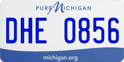 MI license plate DHE0856
