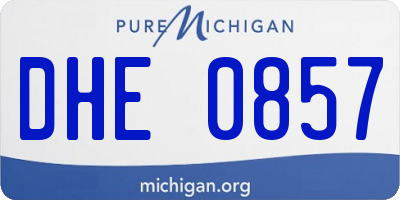 MI license plate DHE0857