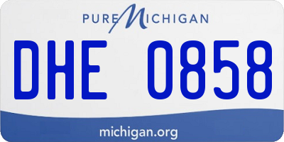 MI license plate DHE0858