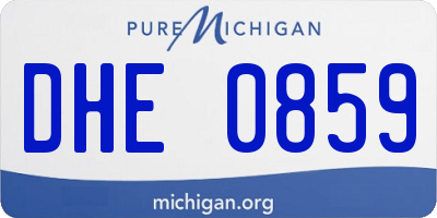 MI license plate DHE0859