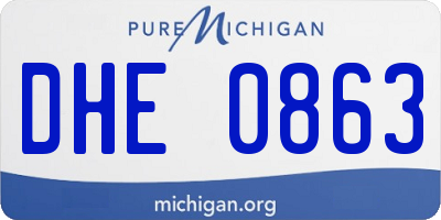 MI license plate DHE0863
