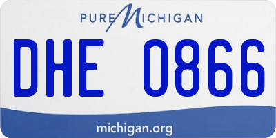 MI license plate DHE0866