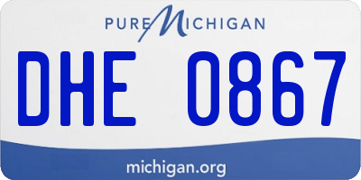 MI license plate DHE0867