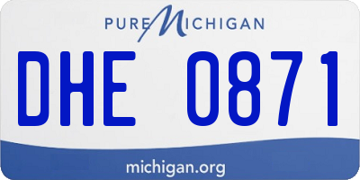 MI license plate DHE0871