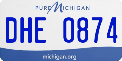 MI license plate DHE0874