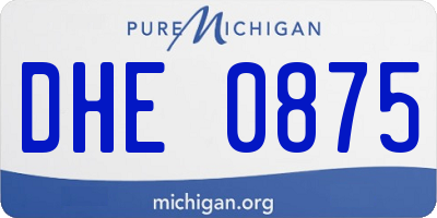 MI license plate DHE0875